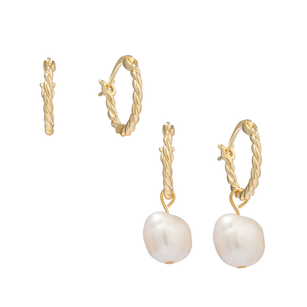 Melanie Convertible Pearl Hoops